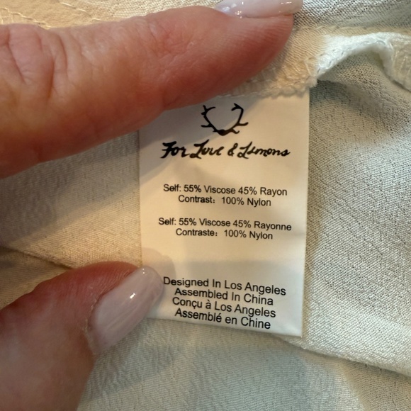 New! For Love and Lemons Ellery lace Blouse White NWT 45756 - Picture 13 of 15